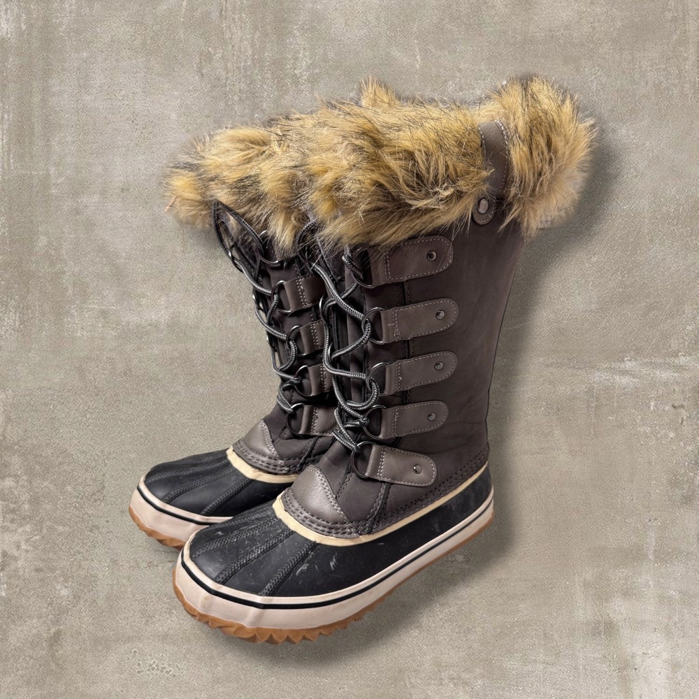 JBU Edith Encore Faux Fur Lace Up Winter Snow Boots Women's 7.5